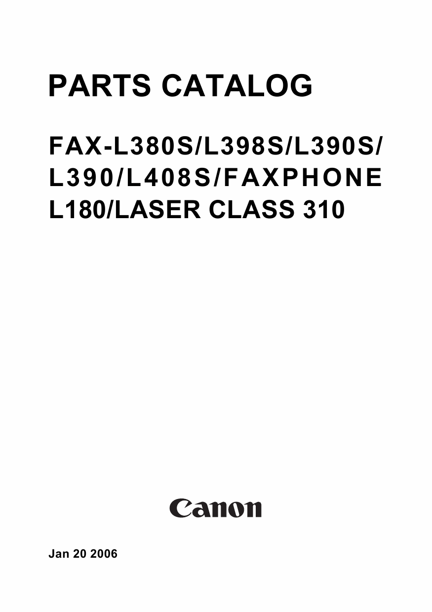 Canon FAX L380S L390 Parts Catalog Manual-1